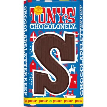 Tony Chocolonely chocolade letter puur