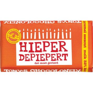 Tony's Chocolonely Hieperdepieper Chocolade Melk, Karamel & Zeezout (180 gr.)