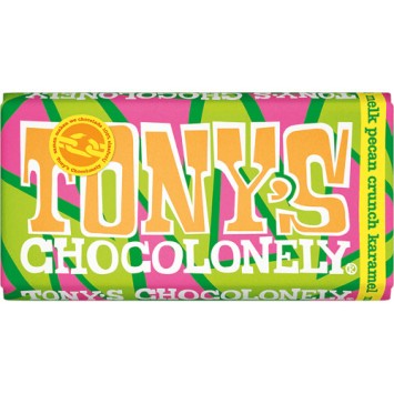 Tony's Chocolonely Chocolade Melk Pecan Crunch Karamel (180 gr.)