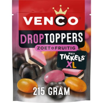 Venco Droptoppers Zoet & Fruitig met XL Tikkels (215 gr.)