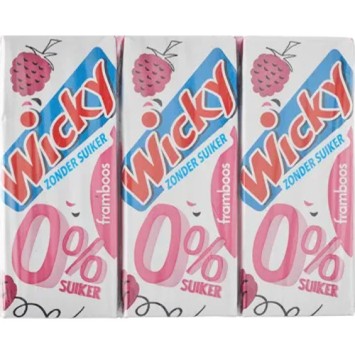 Wicky Framboos Zonder Suiker (6 x 200 ml.)