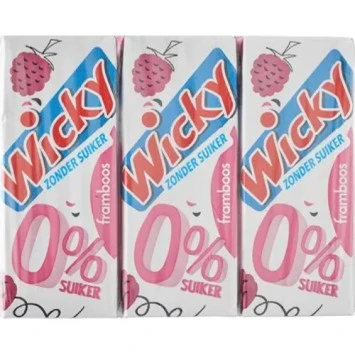 Wicky Framboos Zonder Suiker (6 x 200 ml.)