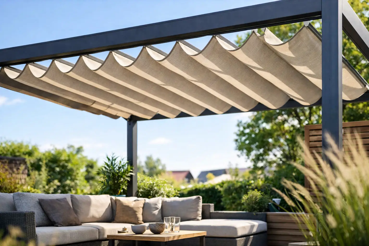 Harmonicadoek voor pergola kiezen