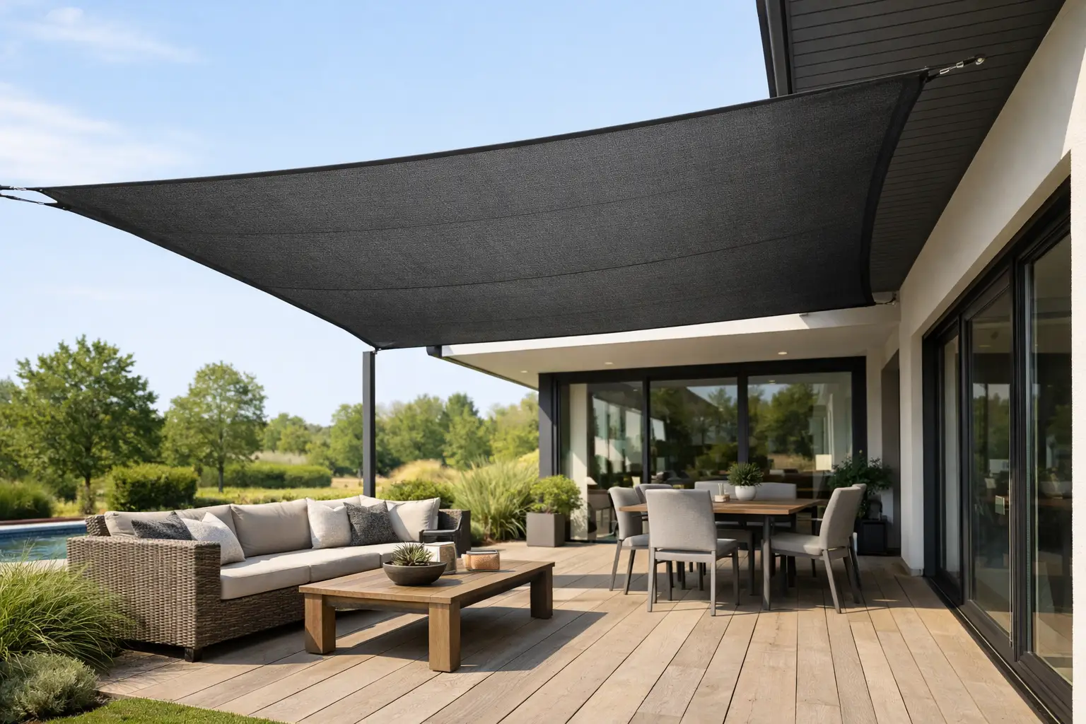 Rechthoekig schaduwdoek veranda kiezen