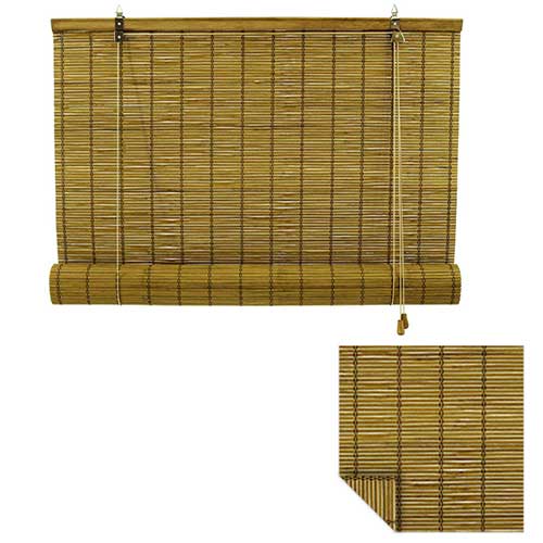 rolgordijn bamboe 70x220 cm bruin