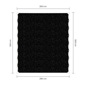 Wavesail 290x500cm zwart