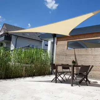 Zonnedoek 2x2x3m 340gr/m²  90º ivoor sfeer