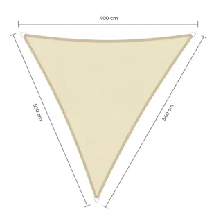 sunfighters schaduwdoek waterdicht driehoek 4x5x5,4m ivoor