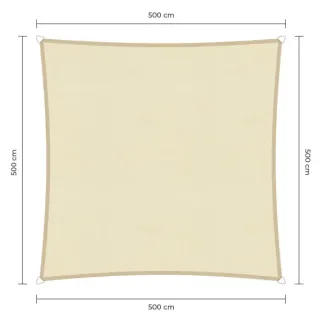sunfighters schaduwdoek waterdicht rechthoek 5x5m ivoor