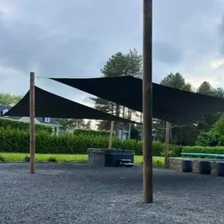 Schaduwdoek 5x5x5m 340 gr antraciet sfeer