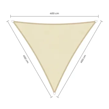 sunfighters schaduwdoek waterdicht driehoek 4x4x4m ivoor