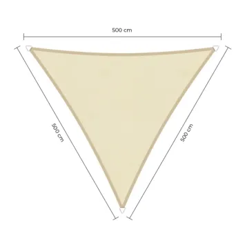 sunfighters schaduwdoek waterdicht driehoek 5x5x5m ivoor