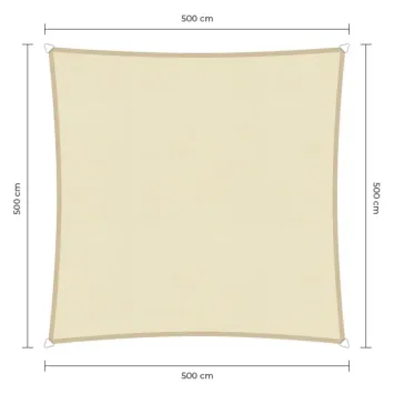 sunfighters schaduwdoek waterdicht rechthoek 5x5m ivoor