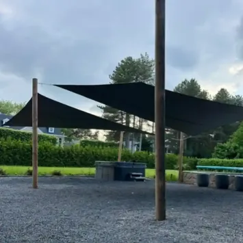 Schaduwdoek 6x6x6m 340 gr antraciet sfeer