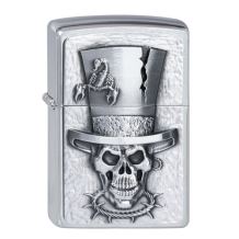 Zippo Top Hat Skull Emblem Zippo Top Hat Skull Emblem