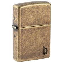 Zippo aansteker Armor Case Antique Brass with Flame