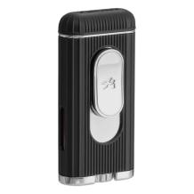 Xikar Hedron flat jetflame chrome - black aansteker
