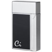 Caseti Soleil Jetflame aansteker Chrome - Blacktflame aansteker Black matte - Silver