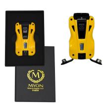 Gele Myon Le Camp sigarenaansteker met dubble jetflame en 2 punchers