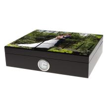 Zwarte humidor met foto