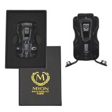 Zwarte Myon Le Camp aansteker met dubble jetflame en 2 punchers