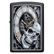 Zippo aansteker Skull Clock