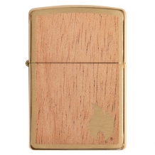 Zippo Woodchuck Brushed Brass achterzijde Zippo Woodchuck Brushed Brass achterzijde