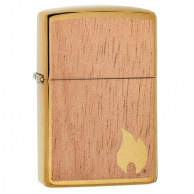 Zippo Woodchuck Brushed Brass voorzijde Zippo Woodchuck Brushed Brass voorzijde