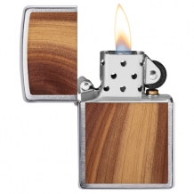 Zippo Woodchuck Brushed chrome open Zippo Woodchuck Brushed chrome open