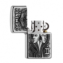 Zippo aansteker Zodiac Gemini open