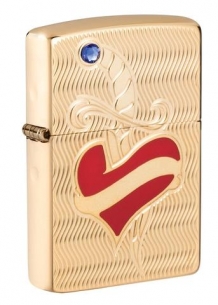 Zippo aansteker Hart met Zwaard Zijkant Zippo aansteker Hart met Zwaard Zijkant
