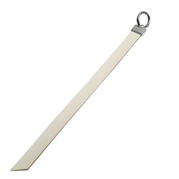 10mm brede leren sleutelhanger label white