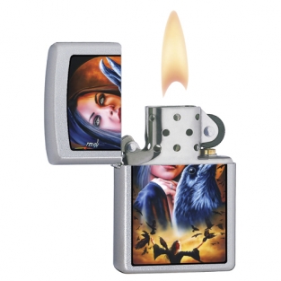 Zippo Mazzi - Girl and ravens satin