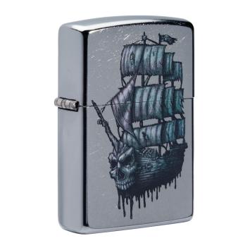 Zippo Pirate ship skull tattoo Schuin