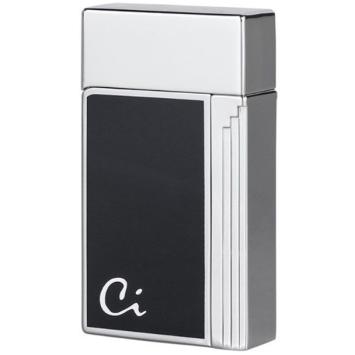 Caseti Soleil Jetflame aansteker Chrome - Blacktflame aansteker Black matte - Silver