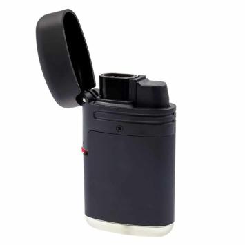 Dubbele stormvlam aansteker Easy Torch zwart