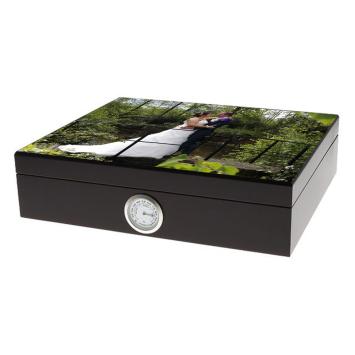 Zwarte humidor met foto