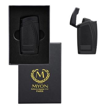 Myon double jet aansteker met punch zwart