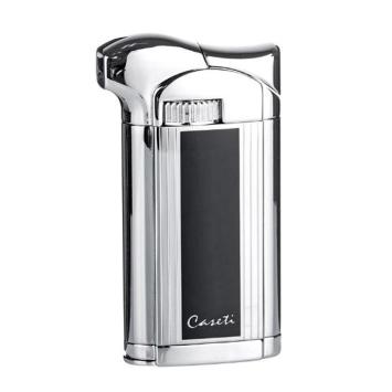 Caseti pijpaansteker chroom Zwart