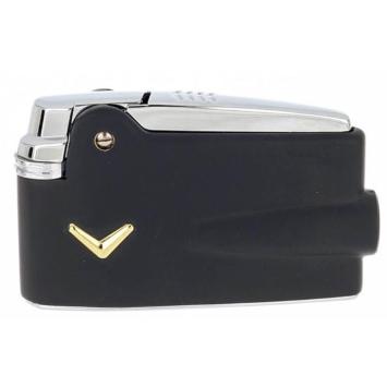 Zwarte Ronson aansteker Varaflame black met V