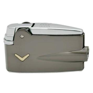 Ronson aansteker Varaflame gunmetal brushed met V