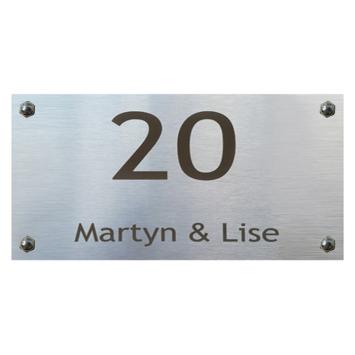 RVS naambord rechthoek graveren