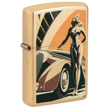 Zippo Vintage Car and Woman Design