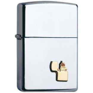 Zippo aansteker chrome polished emblem