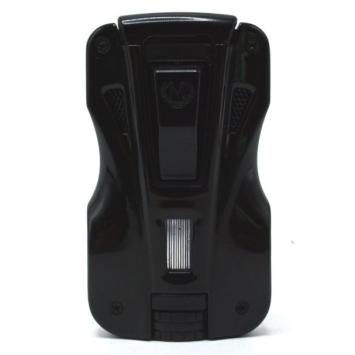 Zwarte Myon Le Camp aansteker met dubble jetflame en 2 punchers