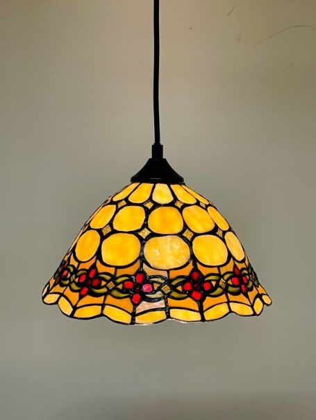 Tiffany Hängelampe 25cm Cherry - Schnur