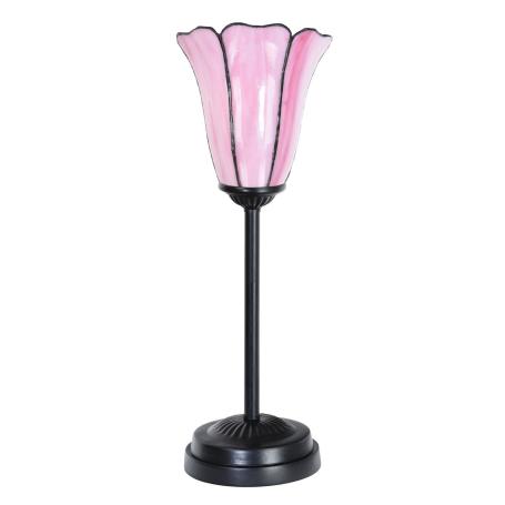 Tiffany Slim Tischlampe schwarz mit Liseron Pink
