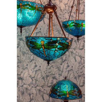 Lampe Tiffany 31cm Dragonfly Blue