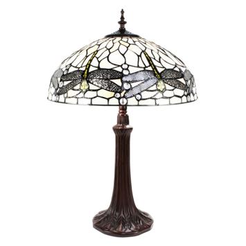 Tiffany table lamp 41cm Dragonfly White