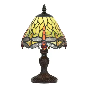 Tiffany Table Lamp 5620 - Ø 18x30 cm Green Glass Dragonfly